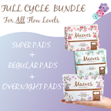 BUNDLE 3: Full Cycle Bundle - Regular, Super & Overnight Pads (All 3 Sizes) - Organic, Ultra-Thin, Renewable Fibres, Silky Smooth, Protects Body & Skin