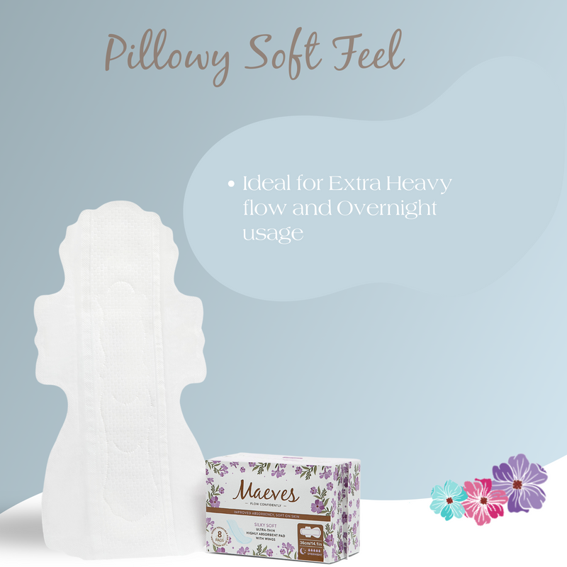 Ultra-Thin Overnight/Extra Heavy Absorbency Sanitary Pads- 2 Packs