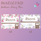 BUNDLE 2: Heavy Flow Bundle - Super + Overnight Pads (2 Sizes) - Organic, Ultra-Thin, Renewable Fibres, Silky Smooth, Protects Body & Skin