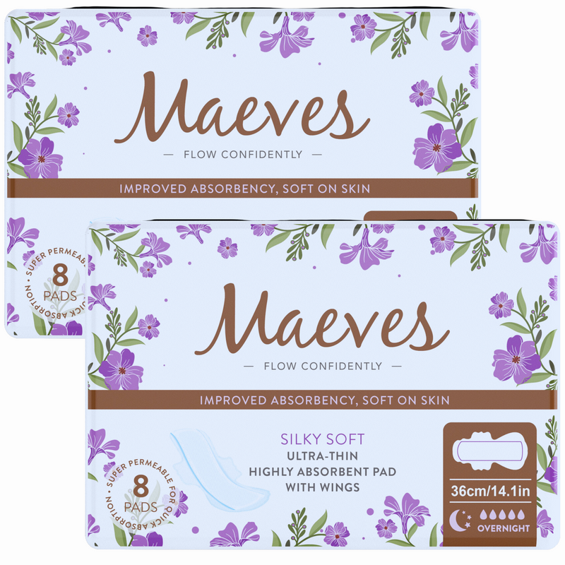 Ultra-Thin Overnight/Extra Heavy Absorbency Sanitary Pads- 2 Packs