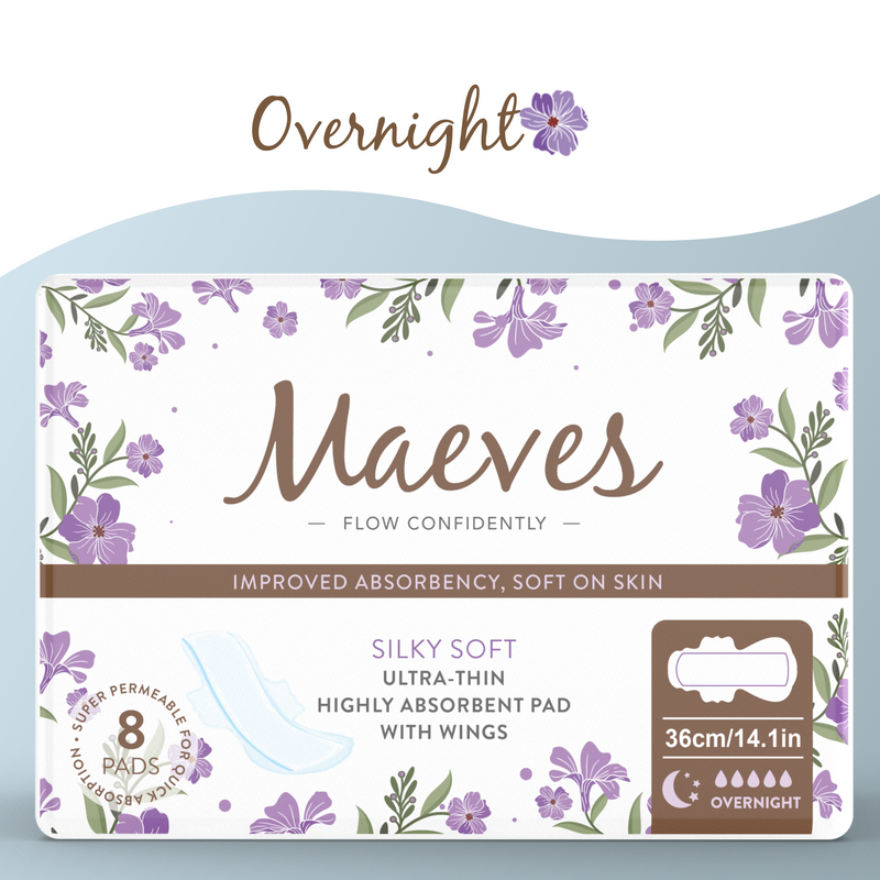 Ultra-Thin Overnight/Extra Heavy Absorbency Sanitary Pads- 2 Packs