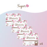 Super Organic Sanitary Pads with Wings -  Ultra-Thin, Renewable Fibres, Silky Smooth, Protects Body & Skin